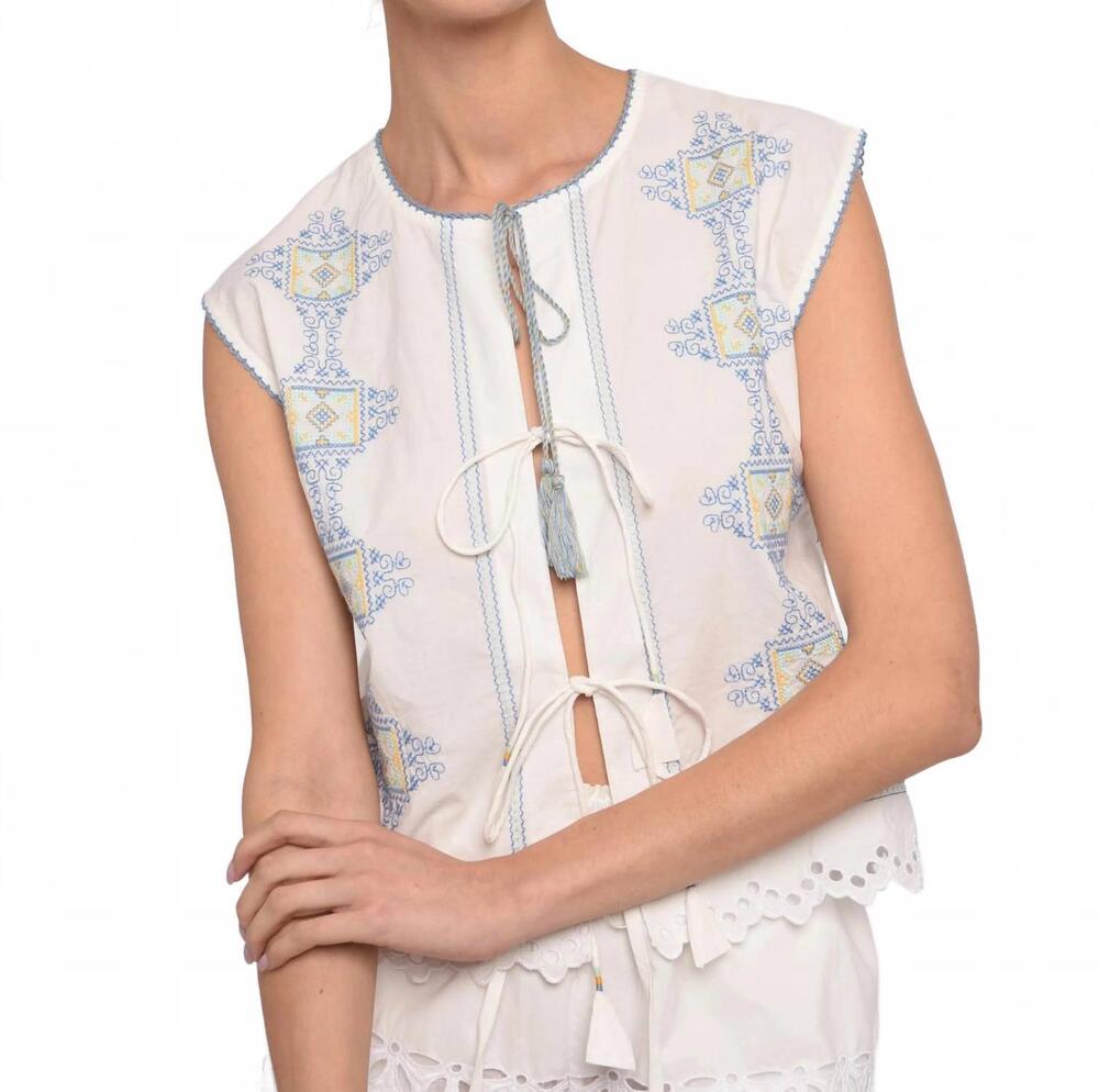 NEW LOVE THE LABEL leona top in lydian embroidery